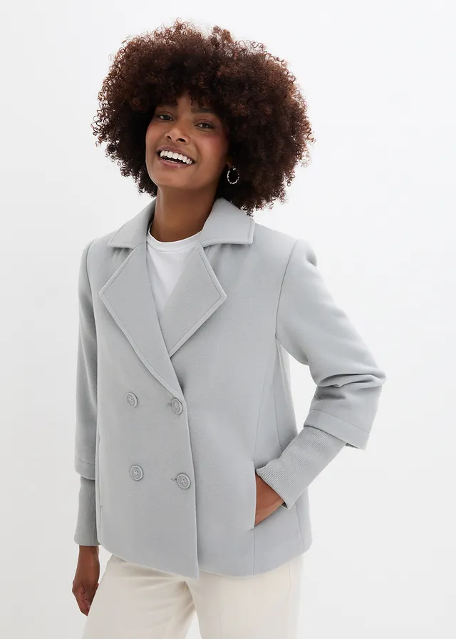 Shadow-grey knit-sleeve bosun jacket
