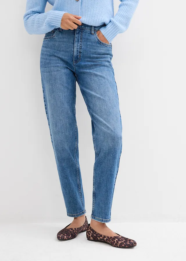 High-rise cropped mom jeans