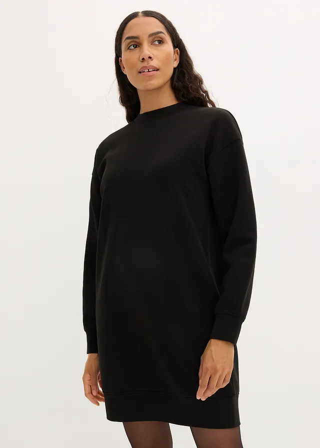 Oversized black sweatshirt dress