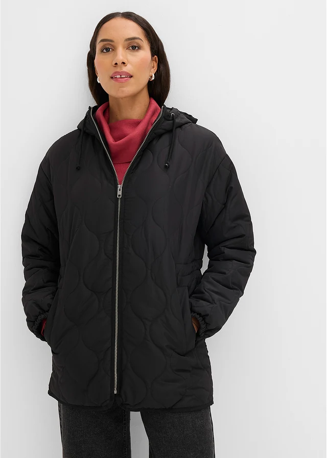 Black lightweight quilted jacket